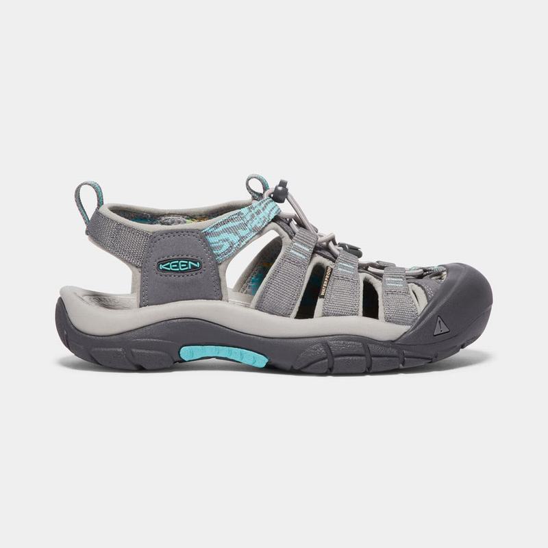 Keen Newport Hydro Womens Hiking Sandals Grey/Turquoise Stockists NZ (6513-WPGCO)